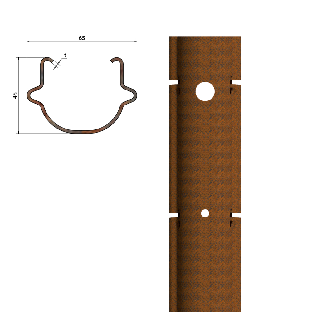 palo intermedio per vigneto in corten big sika