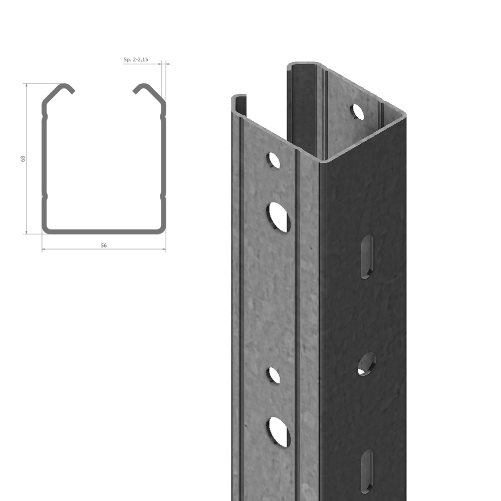 palo testata zincato per vigneto 