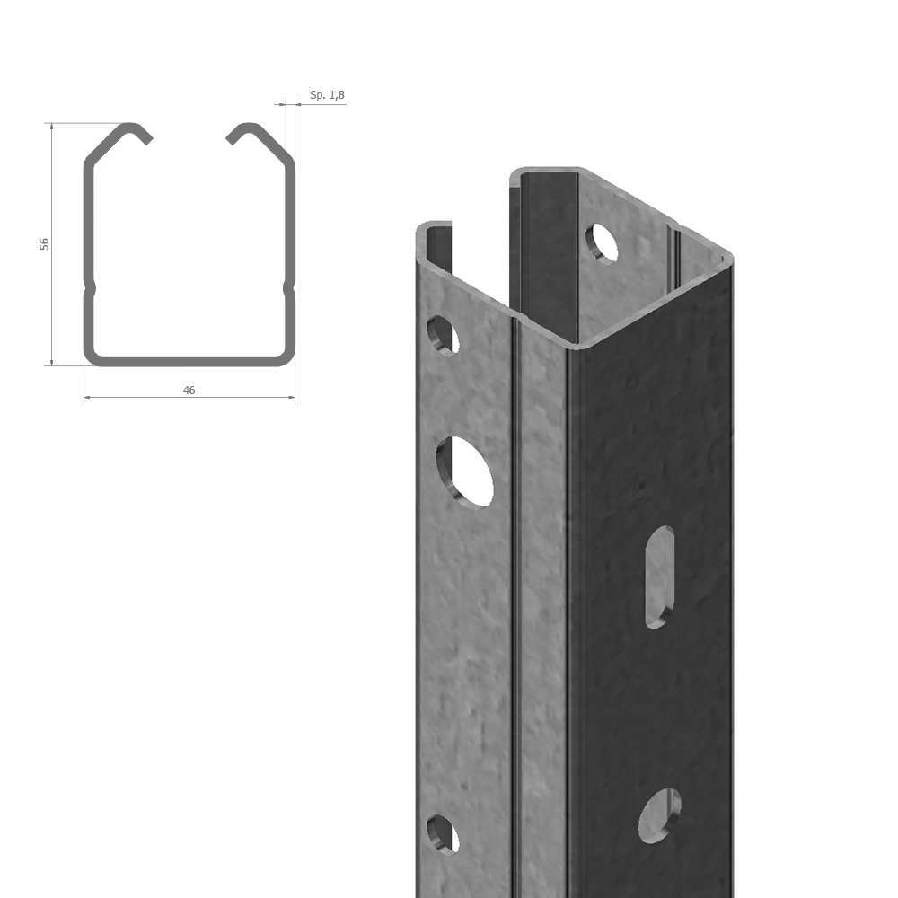 Palo di testata zincato per vigneto mini strong