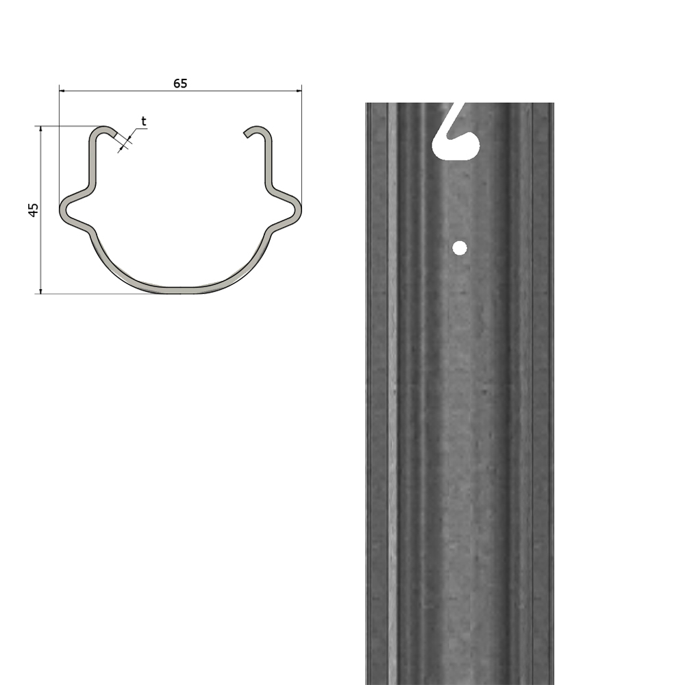 palo per vigneto cortina semplice zincato