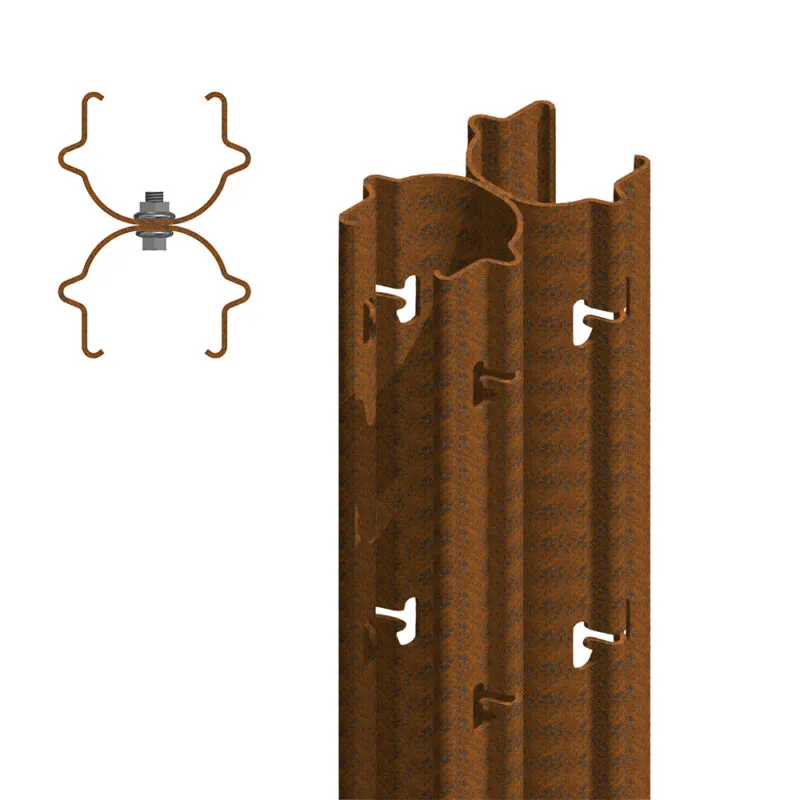 Palo per vigneto Corten rompitratta