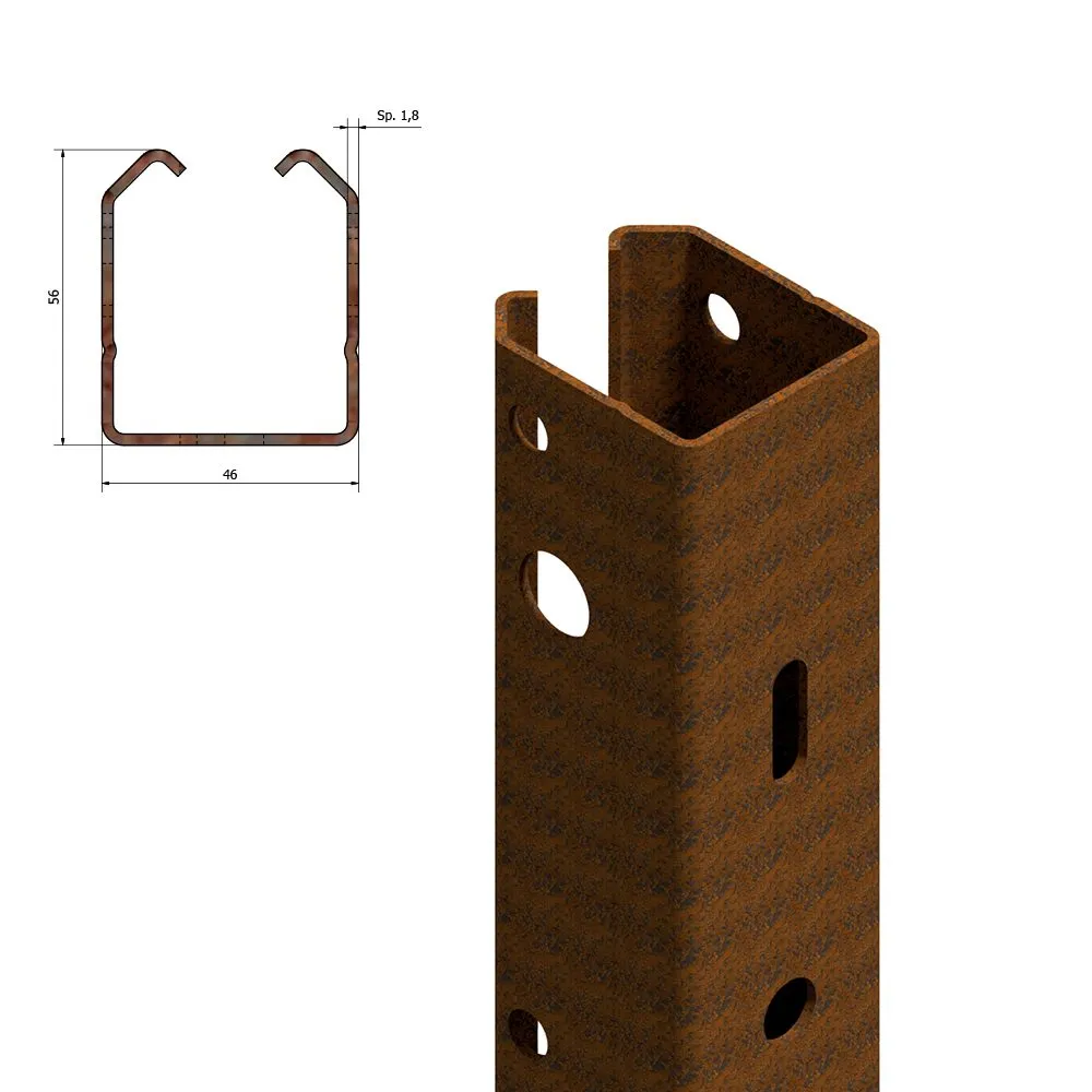 palo testata corten per vigneto 