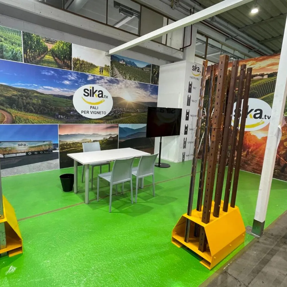 Pali per vigneto per il settore viticoltura ed enologia a RIVE, Fiera di Pordenone.